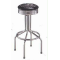 24" Chrome Ring Bar Stool w/ Seat Logo